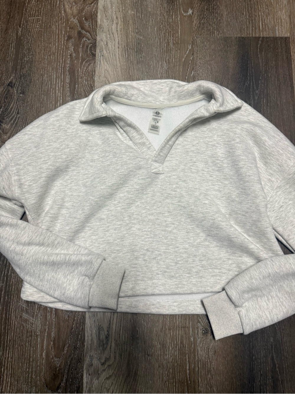Soft Heather Grey Long Sleeve Cropped Top